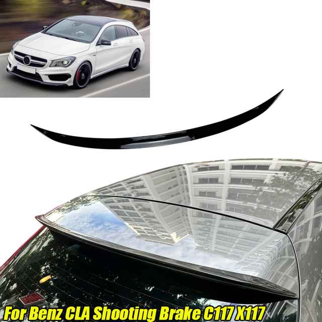 Fit For Mercedes-Benz Accessories CLA Shooting Brake C117 X117 2013+ Car Rear Roof Trunk Spoiler Wing Boot Lip Glossy Black Rubb