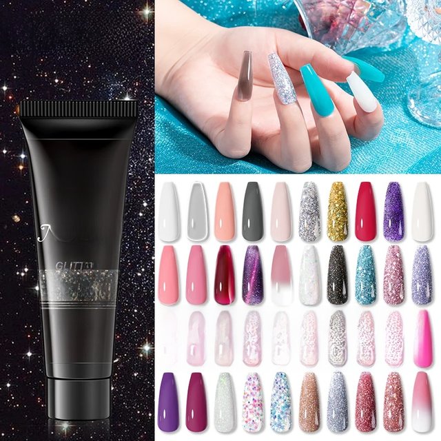 NailWind Poly Crystal UV Gel Semi Permanent Acrylic Hybrid Varnishes Gel Nail Polish Base Top Coat Extension Glue 10/15/30ml