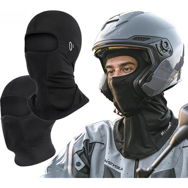 Musion Cycling Helmet Balaclava with Glasses Hole Motorcycle Full Face Mask Sun Protection Ice Silk Biker Headgear Breathable fo