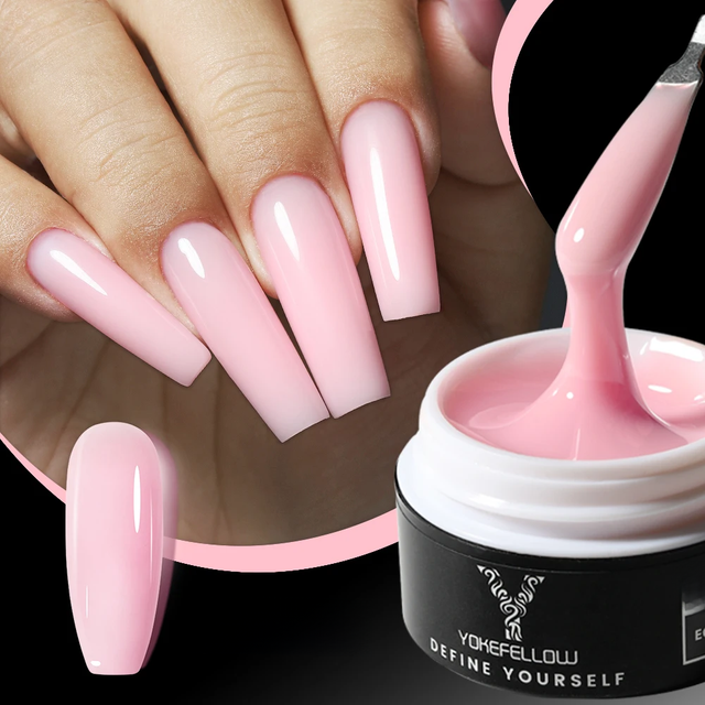 YOKEFELLOW 15g Jelly Extension Gel Nail Polish Nude Pink Clear Building Construct Extend Gel Soak Off UV LED Acrylic Gel Varnish