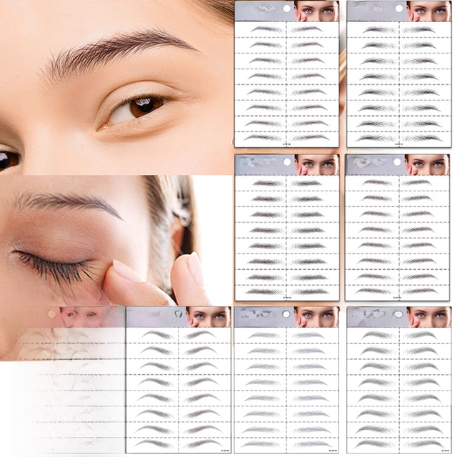Makeup Eyebrow Tattoos Waterproof Stickers Hair Like Long Lasting Water Transfers Sticker Eye Brow Shaper for Grooming