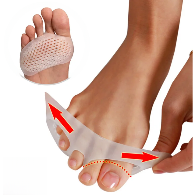 1 Pair Toe Pads Soft Silicone Gel Shock Anti Forefoot Pad Toe Separator Metatarsal Correction Foot Care Shoes Cushion