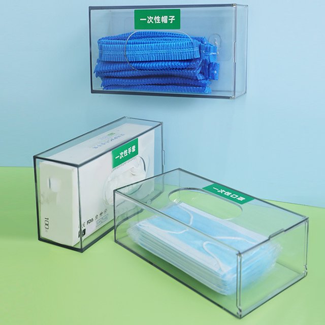 Disposables Holder Glove Dispenser Kitchen Face Mask Holder Multipurpose Storage boxes Wall Mounted Makeup organizer for Home