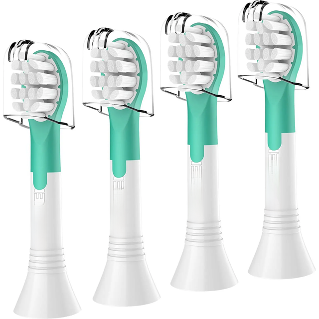 Set of 4 children's replacement toothbrush heads, compatible with HX6042, HX6032, HX6311, HX6312 and other electric toothbrushes