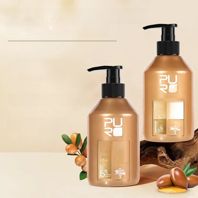 PURC Morocco Argan Oil Shampoo Conditioner Set Amino Acid Keratin Smoothing Repair Damaged Hair Treatment Sulfate-Free Hair Care