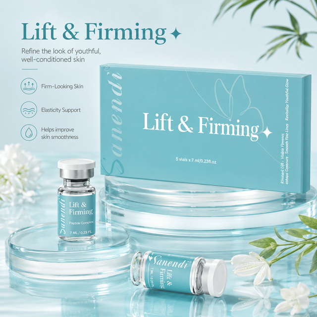 SANENDI Facial Essence Ampoule Set 5x7ml, PDRN Vitamin C Gluta Peptide Hydrating Skin Care, Suitable for Dermapen Use