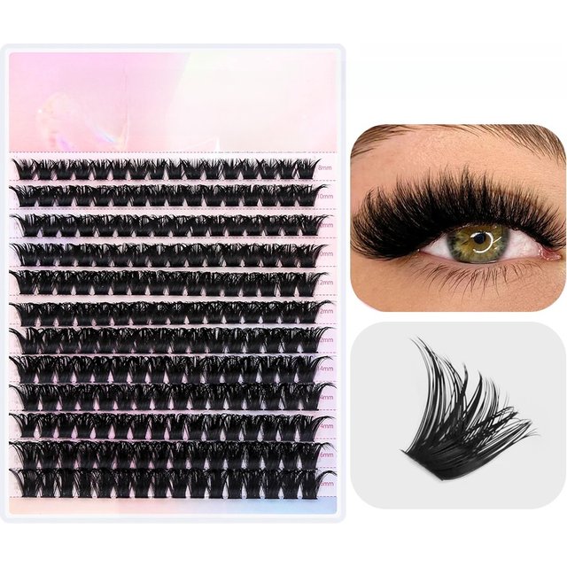 New Style C D Curl Premium Velvet Fiber Heat Bonded Makeup Eyelash Individual Self Grafting DIY Clusters Lashes by YUANZHIJIE