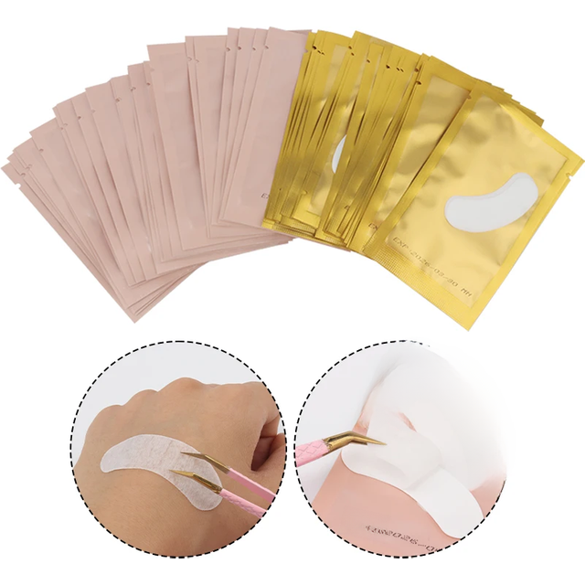 50 Pairs Eye Patches Under Eye Gel Pads Fake Lashes Stickers Wraps Eyelash Extension Supplies For Building Eyelid Makeup Tools