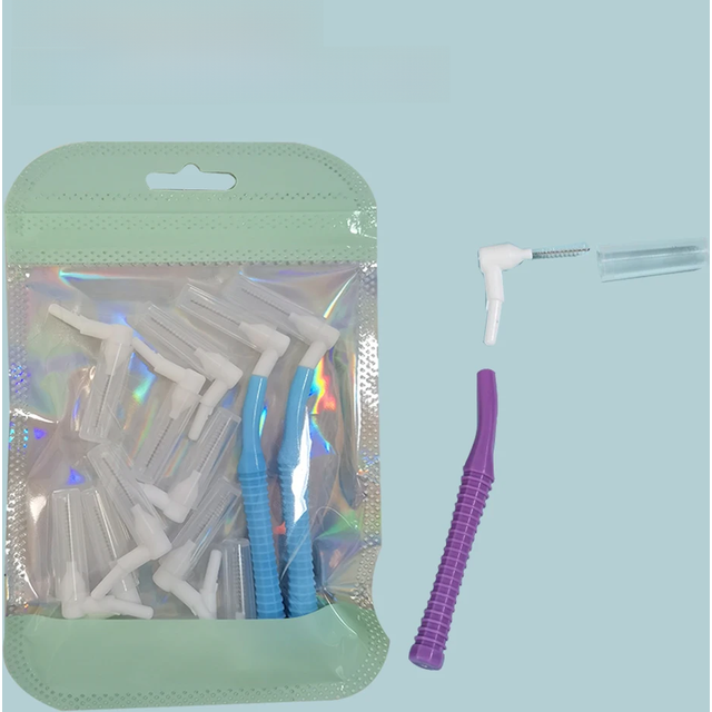 Replaceable Interdental Brush 0.6-1.5mm Cleaning Between Teeth Oral Care Orthodontic Brush Toothpicks L Shape Tooth Floss
