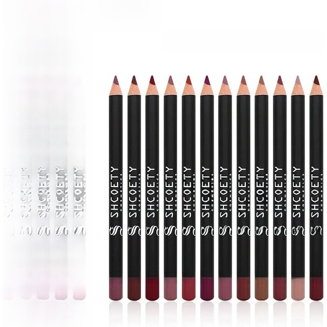 12pcs Nude Lip Liner Set Long-Lasting Waterproof Sexy Lip Plumpers Brown Lip Liner for Perfect Makeup Application