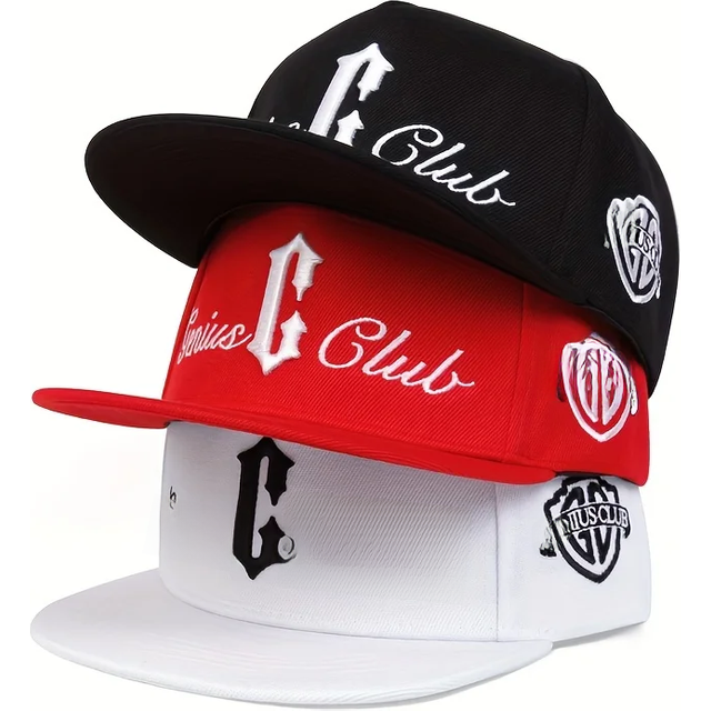 Unisex C Letter Side GENIUS CLUB Embroidery Hip-hop Hats Outdoor Adjustable Casual Baseball Caps Sunscreen Hat