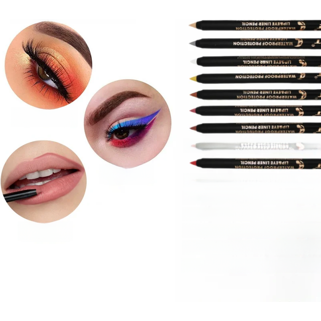 Long lasting Eyeliner Pencil 15 Colors Make up Eye Cosmetic Matte Soft Eye Liner As Lipliner Pen for women's Makeup Korean