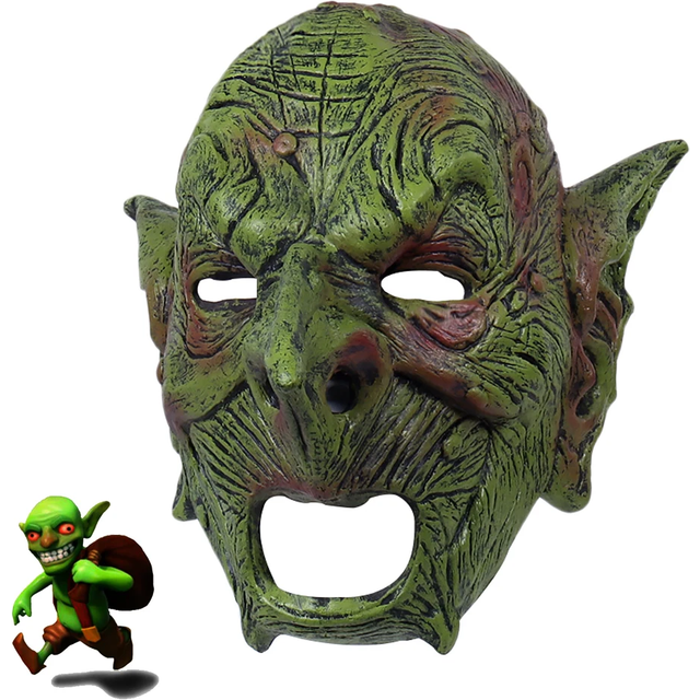 Goblin Mask Evil Orc Masks Greepy Gnome Face Masques Latex Mascarillas Goblinoid Mascaras Halloween Costume Carnival Helmet Prop