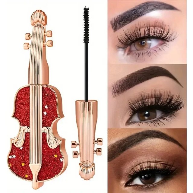 Violin Lengthening Curl Styling Mascara Waterproof Slim Long Curling Fine Brush Head Very Thin Lasting No Smudging Eye Makeup