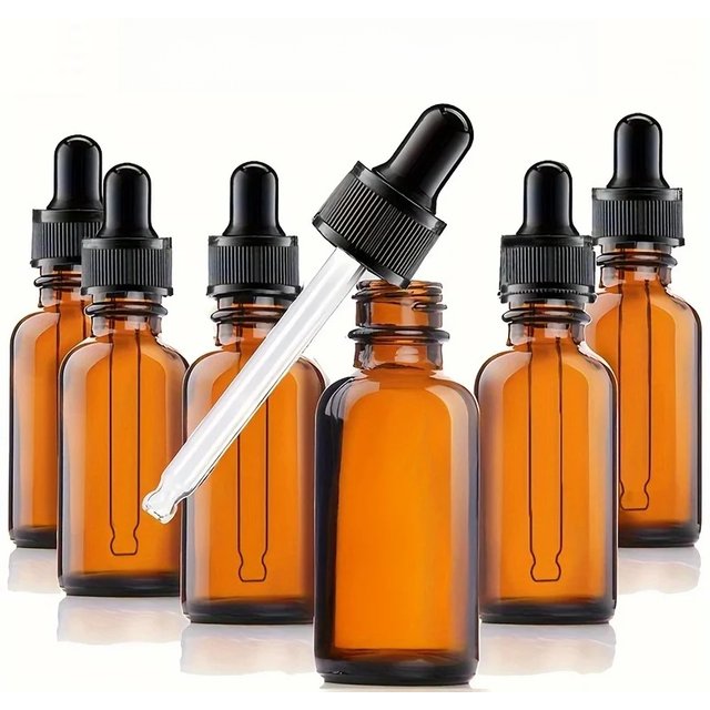 12 Pieces/6 Pieces 30ml Amber Glass Bottle with Glass Dropper, Suitable for Cosmetics, Perfume, Essential Oil,