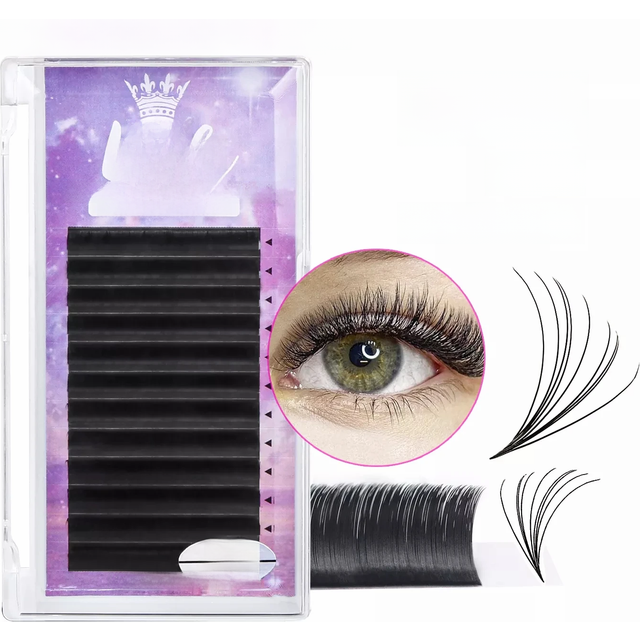 MASSCAKU Make-up Super Long Easy Fanning False Lashes 8-20mm Fast Blooming 2d-20d Fanning Lashes for Building Eyelash Extension