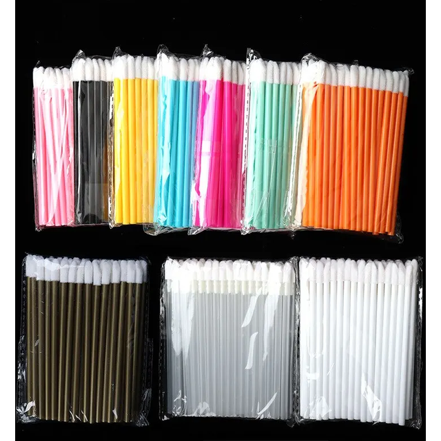 50 Pcs Disposable Lip Brush Makeup Tools Hollow Lip Wands Nylon Lip Gloss Stick Applicator Lipstick Wands Set Cosmetic Tools