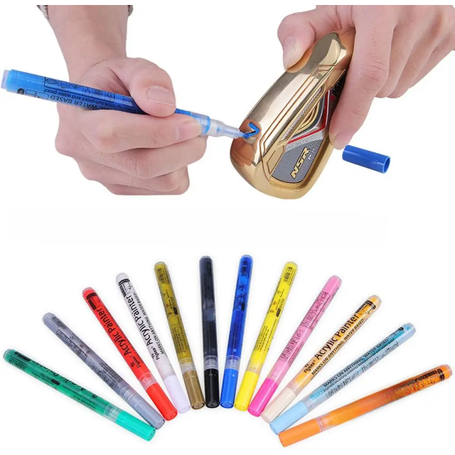 Golf Club Color Changing Pen Acrylic Ink Pen With Strong Sunscreen Waterproof Covering Power Golf Accesoires Acrylic Painter