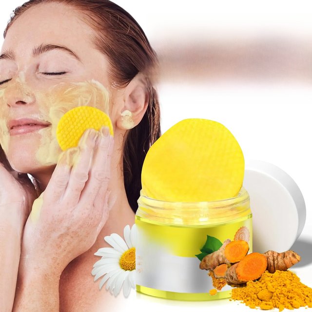 50pcs Turmeric Kojic Acid Cleansing Pads Exfoliating Pads Facial Sponges For Cleansing Exfoliating Daily Cleansing Skin Care