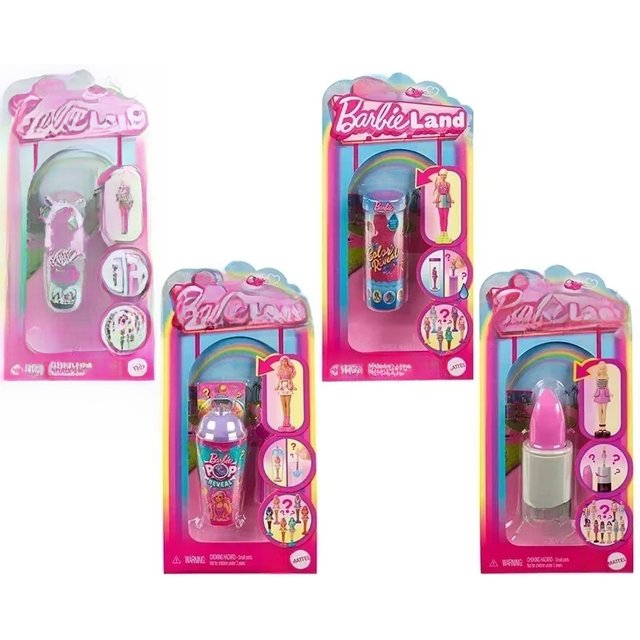 Original Mini BarbieLand Pop Cutie Color Reveal Micro Doll Model Fashionista Lipstick Diy Girls Toy Surprise Fashion Accessories