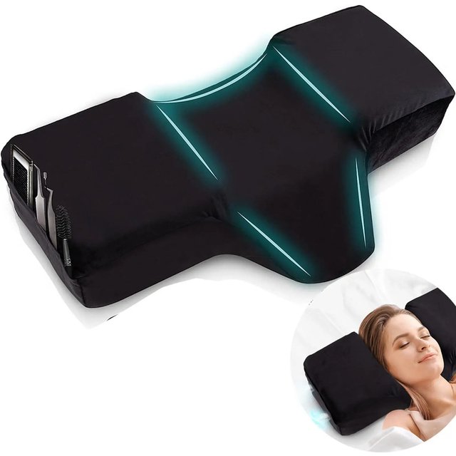 Lash Pillow Memory Foam Cushion Supplies Salon Pillow Ergonomic Curve Neck Pillow for Salon Home Eyelash Extension Beauty Makeup