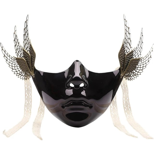 1Pc Women Men Mechanical Wings Mask Lower Part Face Style Predator Cosplay Half Face Mask Halloween Themed Party Supply Props