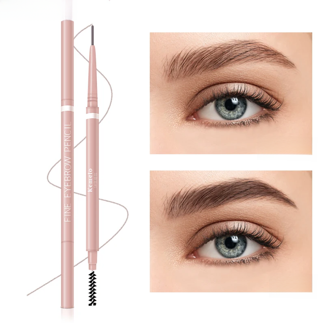 1.5mm Ultra Fine Double-Ended Eyebrow Pencil (Kemelo) Waterproof Sweat-proof Long Lasting Professional Eye Makeup for women