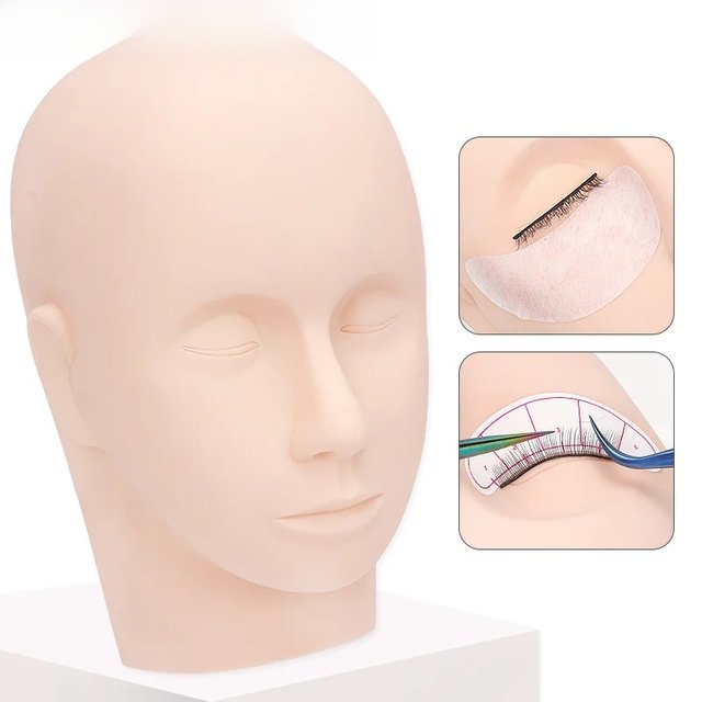 1pcs Training Lash Mannequin Head For Practice Grafting Eyelash Extension Doll Face Silicone Model Head Makeup Tool Supplies