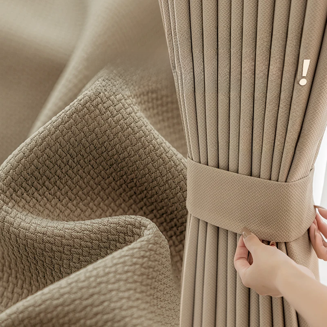 2023 New Cotton Linen Thickened Blackout Living Room Curtain Sunscreen Heat Insulation Bedroom Curtains Light Luxury Warm Drapes