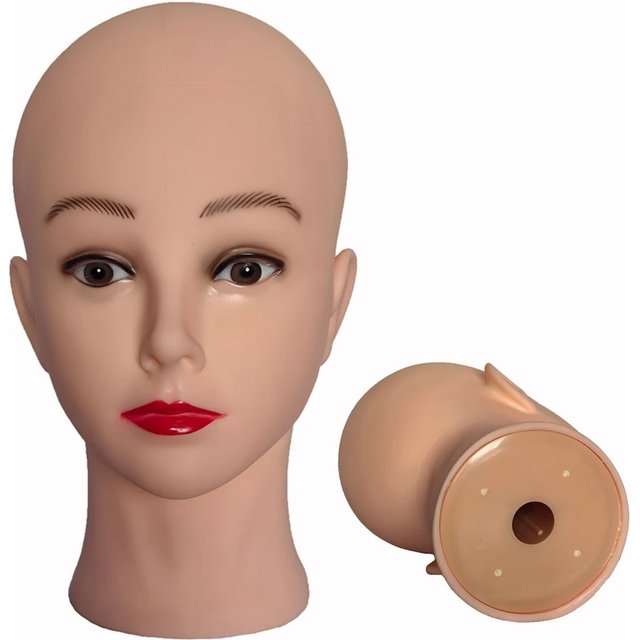 Professional Makeup Doll Head Bald Manikin Model For Making Wigs Styling Caps Hairdressing Hat Headwear Display Stand