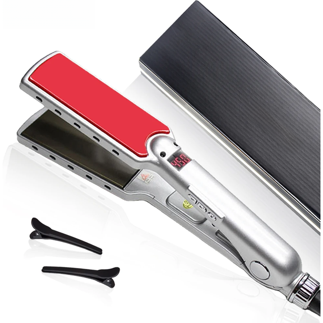 High Temperature Titanium Flat Iron Keratin Hair Straightener Professional MCH 480℉ Wide Floating Plates Straightening Irons