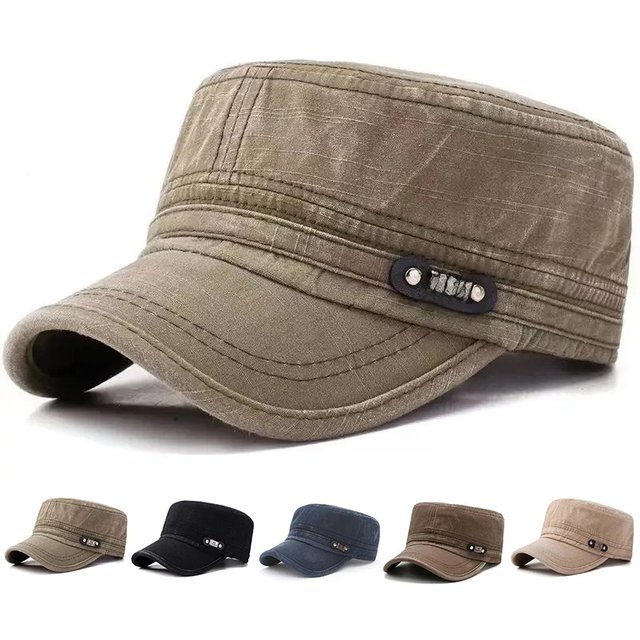 Unisex FS Label Washed Flat Baseball Caps Spring Autumn Adjustable Casual Snapback Baseball Caps Outdoor Sunscreen Hat