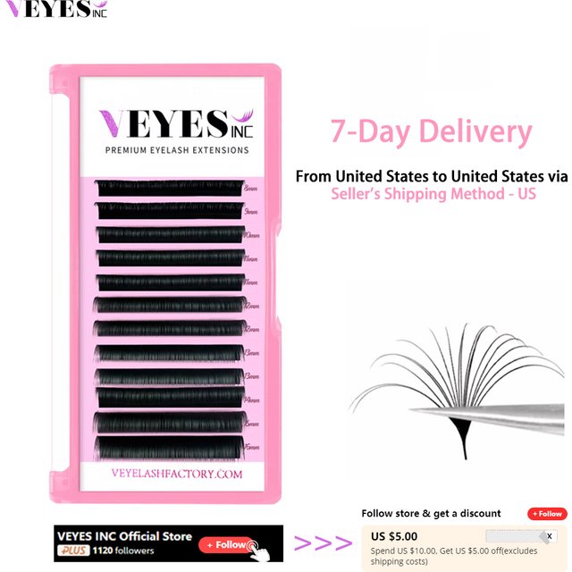 Veyes Inc Easy Fanning Eyelash Extensions Veyelash Russian Volume Lashes Fast Bloom Austomatic Flowering Natural Makeup Beauty