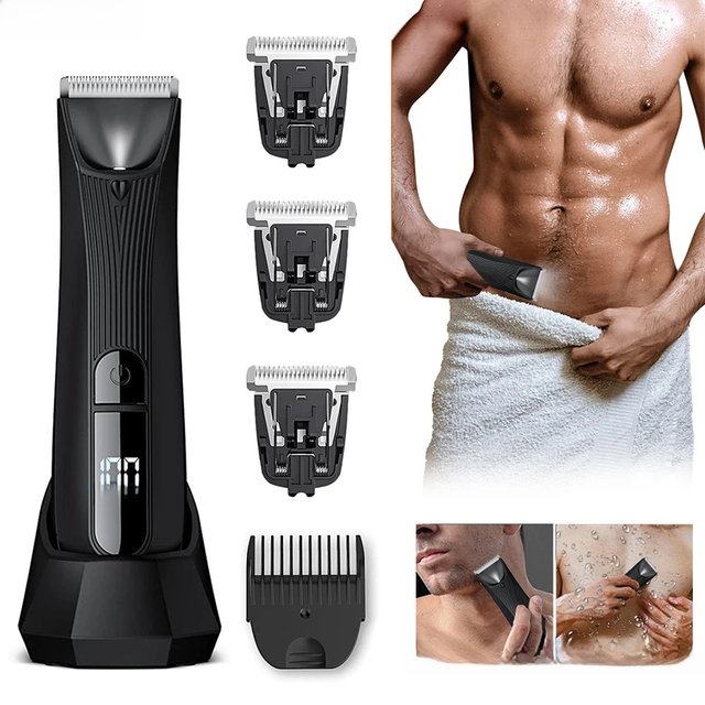 Body Trimmer for men Painless Epilator Rechargeable Shaver For Sensitive Areas Bikini IPX7 Electirc Epilator Body Hair Trimmer