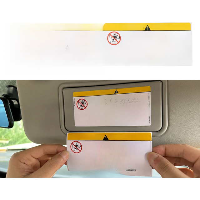 For Car Sun Visor Makeup Mirror Sticker Airbag Sticker Safety Warning Sticker Warning Board Sticker