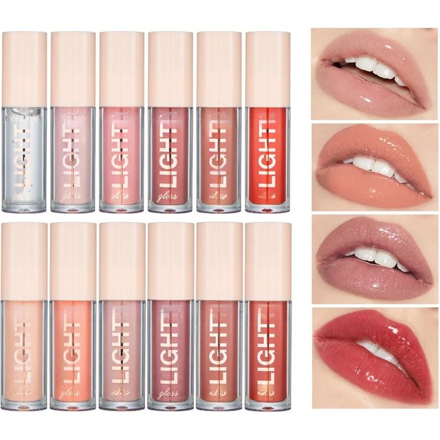 Mirror Glass Lip gloss 12 Colors Moisturizing Lip glosses Long Lasting Lipgloss Clear Jelly Honey Lip Balm Women Makeup Cosmetic