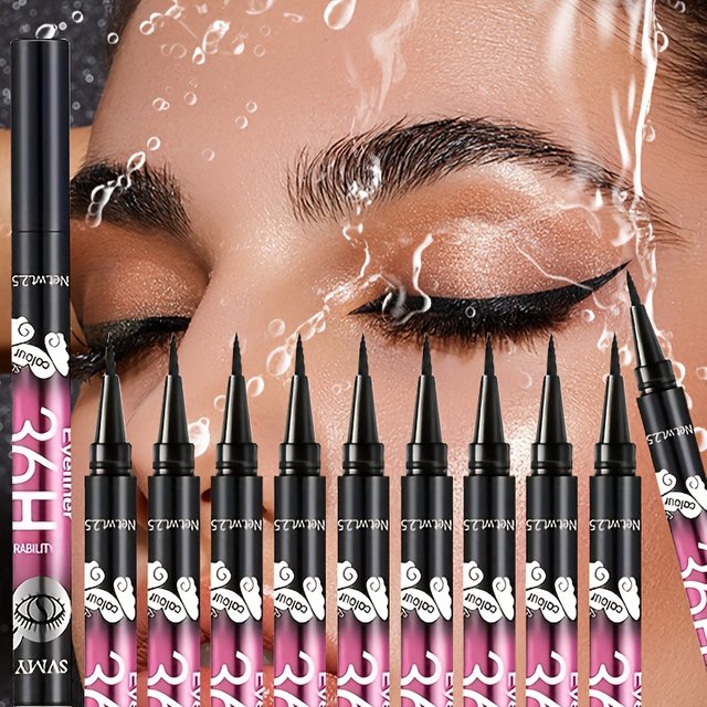 5/10pcs Black Waterproof and Sweat-Proof Eyeliner Pencil Set, Long-Lasting and Non-Smudging Beginners Perfect Gift for Beginners