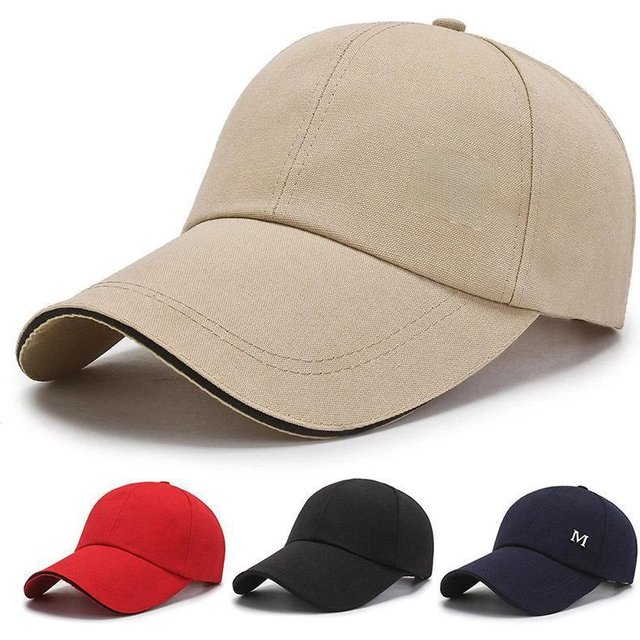 Men Women Baseball Cap Summer Cotton Hat Snapback Hip-Hop Cap Adult Sport Sun Hat Casual Long Brim Sunscreen Golf Cap