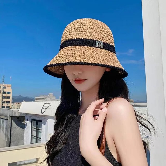 1PC New Outdoor UV Protection Sun Hat Summer Women's Bucket Foldable Basin Sunscreen Cap Hollow Stitching Panama Hats Fisherman