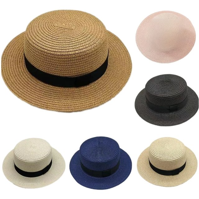 Korean Summer Men's and Women's Top Hats Straw Hats Sunshade Sunscreen Hats Beach Vacation Travel Hat