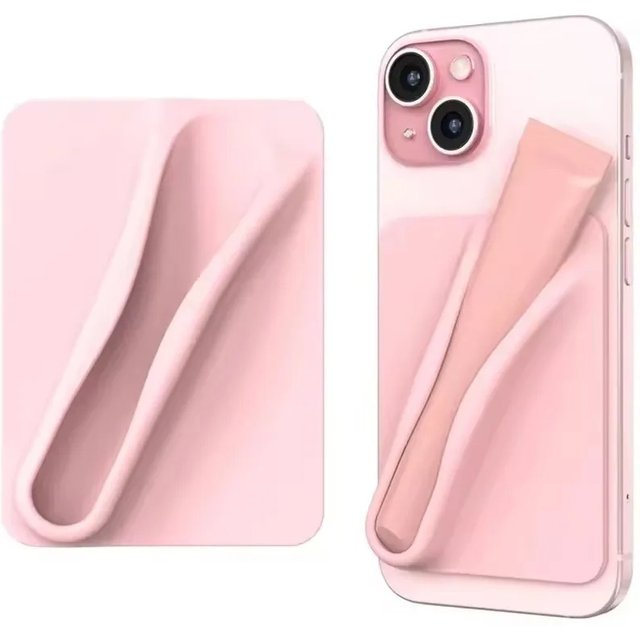 Lip Gloss Lipstick Lip Holder Soft Silicone Strong Adhesive Stand for iPhone 15 14 16 Pro Max Samsung S24 S25 Universal Bracket