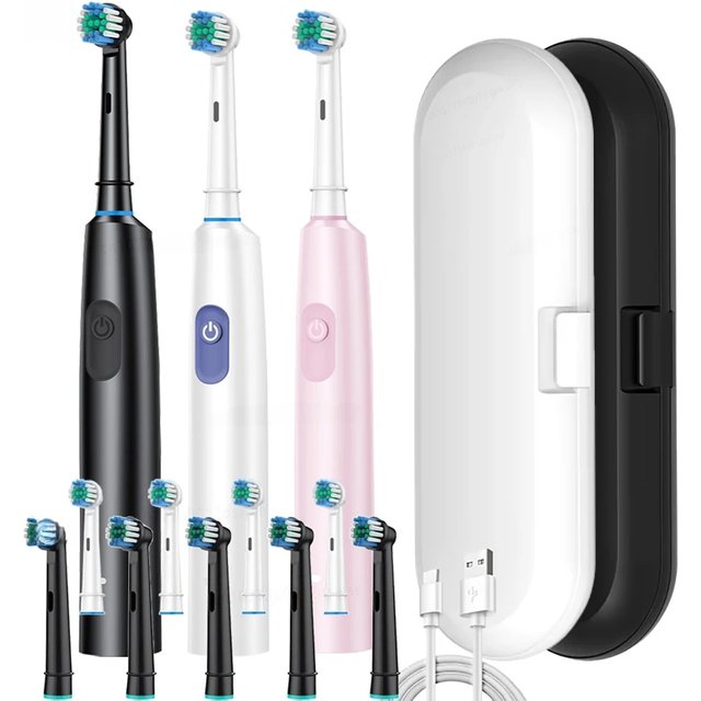 Smart Electric Toothbrush Rechargeable Tooth Brush 5 Mode Smart Timer Teeth Clean Electric Teethbrush with 8 Teethbrush Heads
