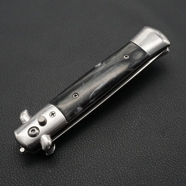 1pcs Stainless Steel Foldable Automatic Combs Knife Brushes Hair Trimmer Comb Brush Accessories butterfly Mens Pocket Knife Comb