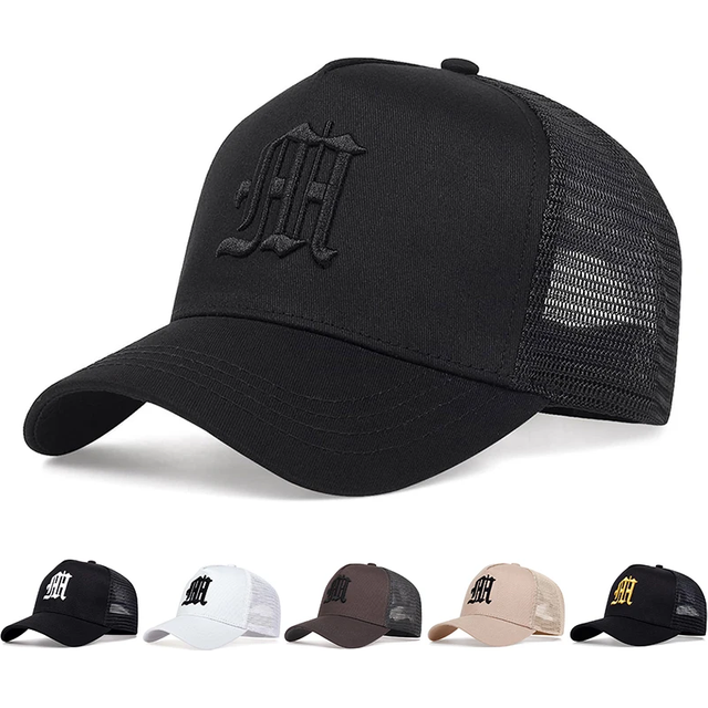 Unisex Gothic Letter Embroidery Baseball Net Caps Spring and Summer Outdoor Adjustable Casual Hats Sunscreen Hat