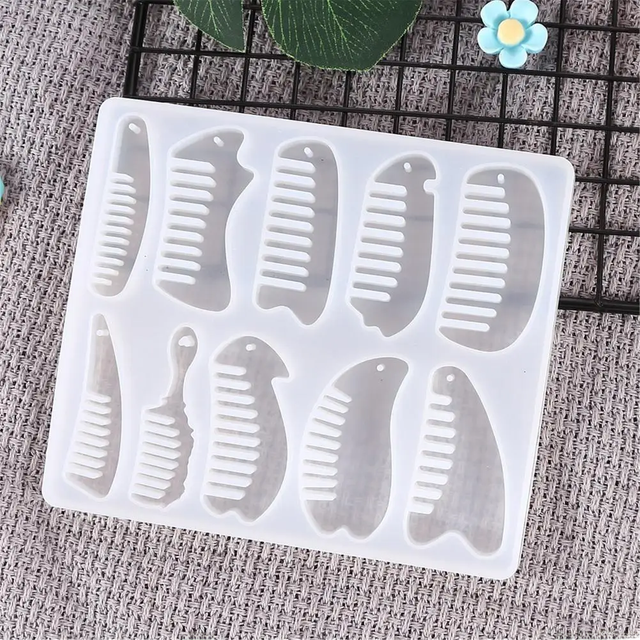 DIY Crystal Epoxy Mold Hair Comb Silicone Mold Silicone Mold Epoxy Resin Jewelry Making Cosmetic Tools DIY Hand Craft