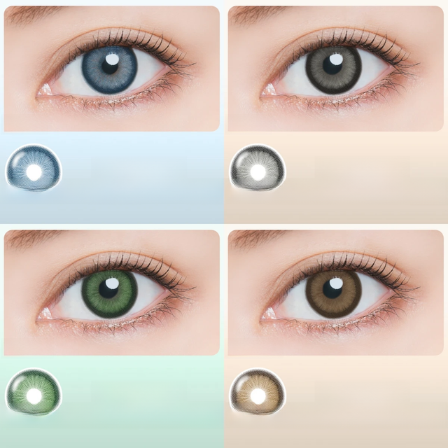 EYESHARE 2pcs Fashion Blue Contact Lens Colored Contacts Lenses For Eyes Brown Lenses Gray Pupils Yearly Cosmetic Green Contacts