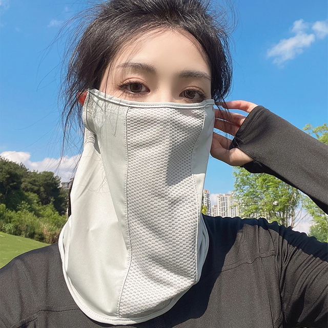 Mesh Breathable Ear Loop Mask Elastic Sunscreen Anti-UV Face Covering Thin Breathable Sports Neck Gaiter for women Men