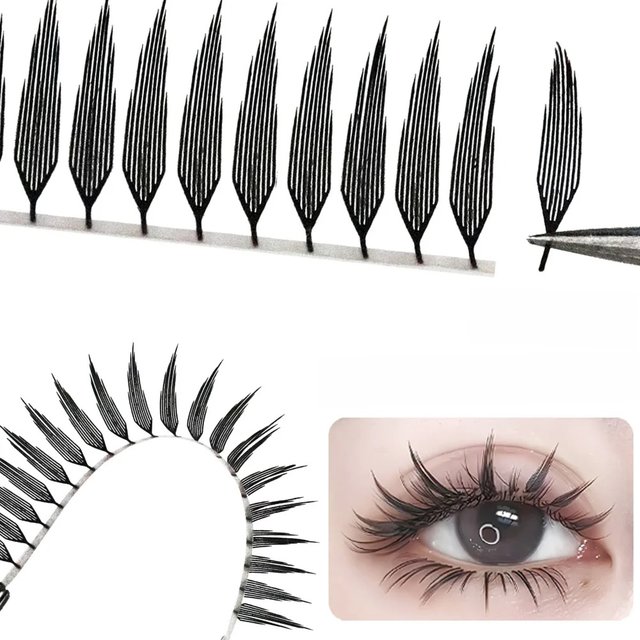 MIOFIA Tower Top Feather Shape Eyelash Extension Comic Natural Lightweight False Eyelashes Premade Fans Lashes for Makeup Tool