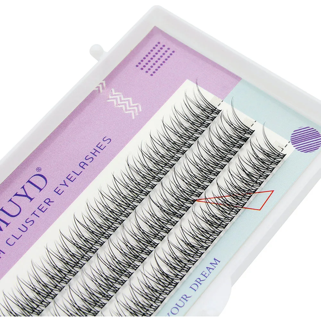 MUYD 120pcs Premium Mink Individual Fishtail Eyelash Extension Natural 3D Cluster Eyelashes Professional Makeup Flared Lashes