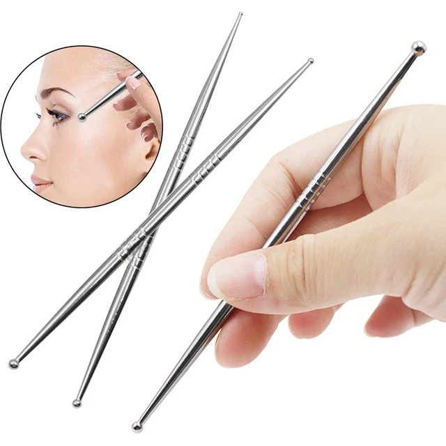 1 Pcs Auricular Acupuncture Point Probe Ear Massager Facial Tools Face Pens Pressure Stick Acupressure Stainless Steel